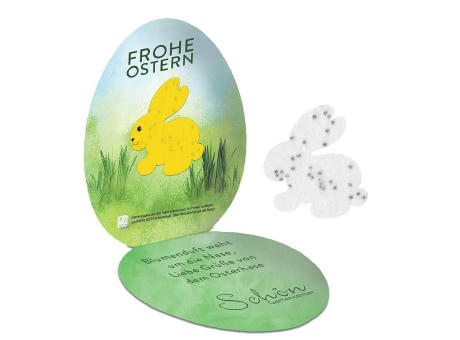 Product image Samenpapier in Klappkärtchen Ei - Bienchen Werbeartikel
