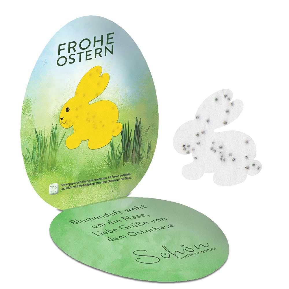 Product image Samenpapier in Klappkärtchen Ei - Bienchen Werbeartikel
