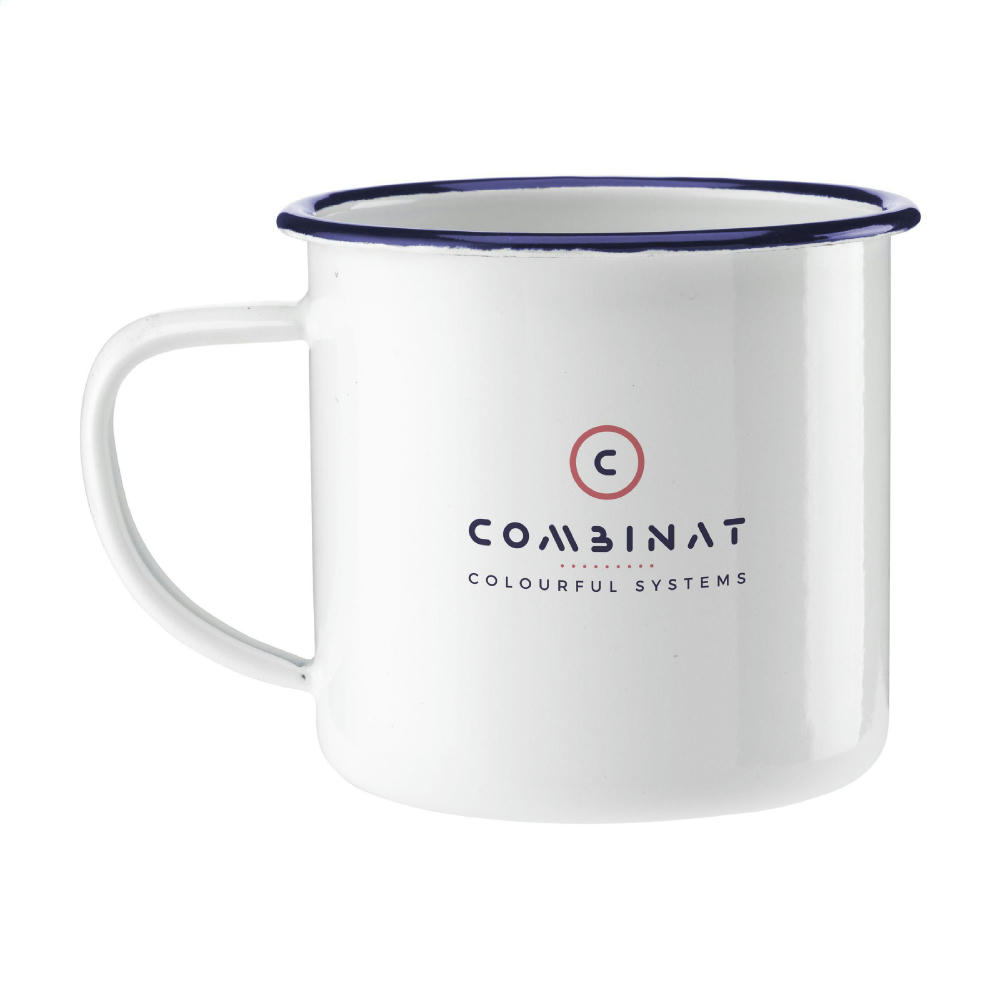 Retro Emaille Tasse 350 ml Werbeartikel