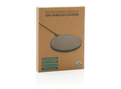 10W Wireless Charger aus RCS Standard recyceltem Kunststoff Werbeartikel