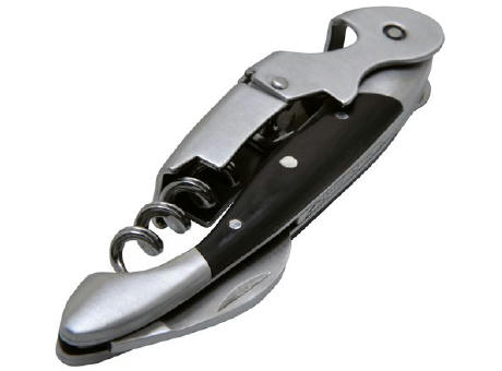 Kellnermesser 'Allegro', Doppelhebel, schwarzes Staminaholz Werbeartikel