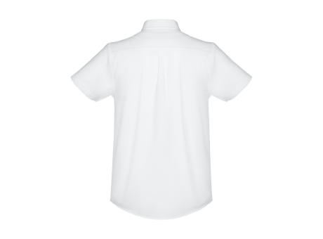 THC LONDON WH. Kurzärmeliges Herren-Oxford-Hemd. Weiße Farbe Werbeartikel