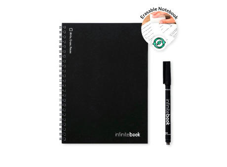 INFINITEBOOK PLAIN A5. "Infinitebook" mit flexiblem Einband und 15 unlinierten Whiteboard Seiten Werbeartikel