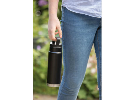 Auslaufsichere Vakuum-Flasche mit Tragegriff Werbeartikel