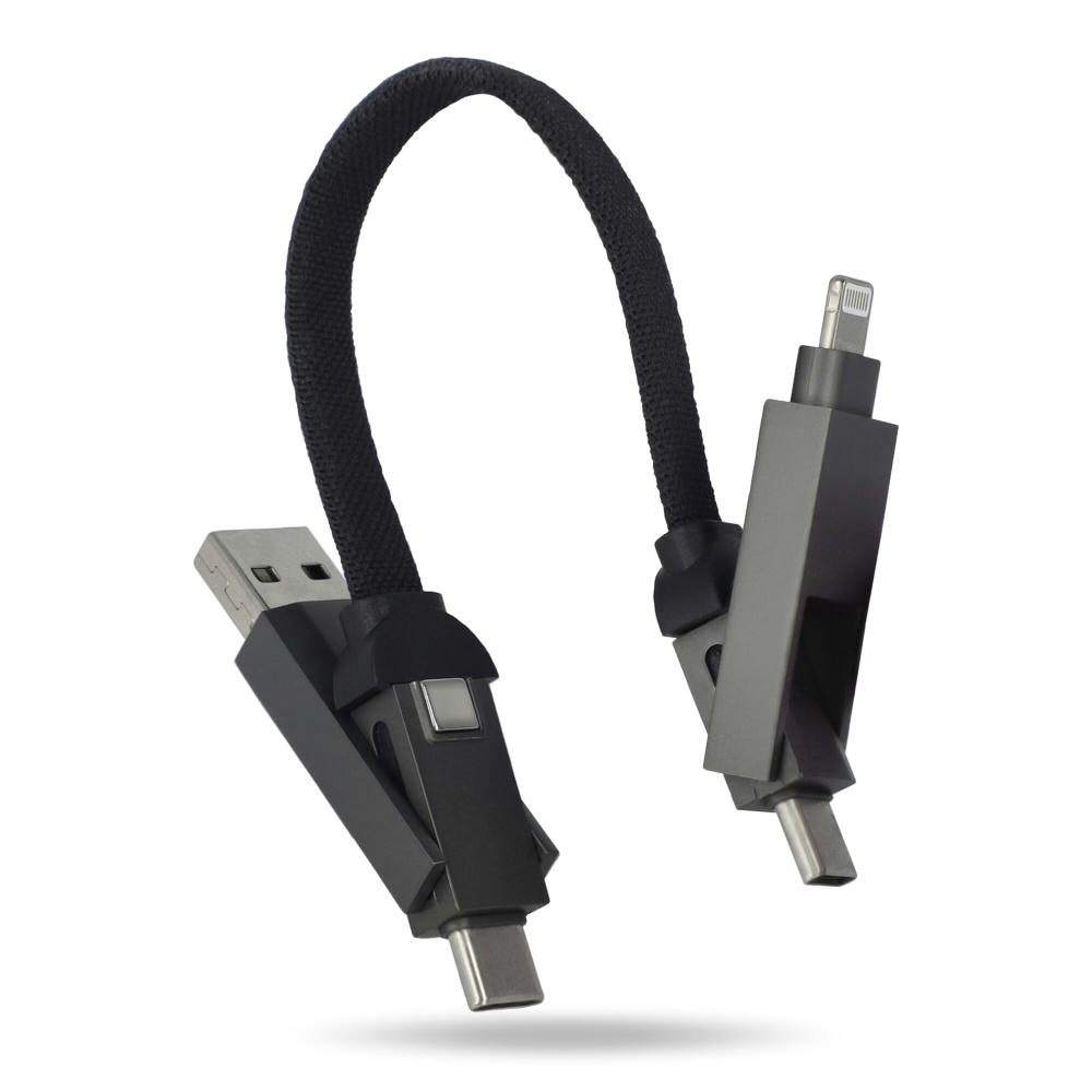 Multifunktionales 4-in-1 Kabel OTG Schlüsselanhänger Größe 60 W Werbeartikel