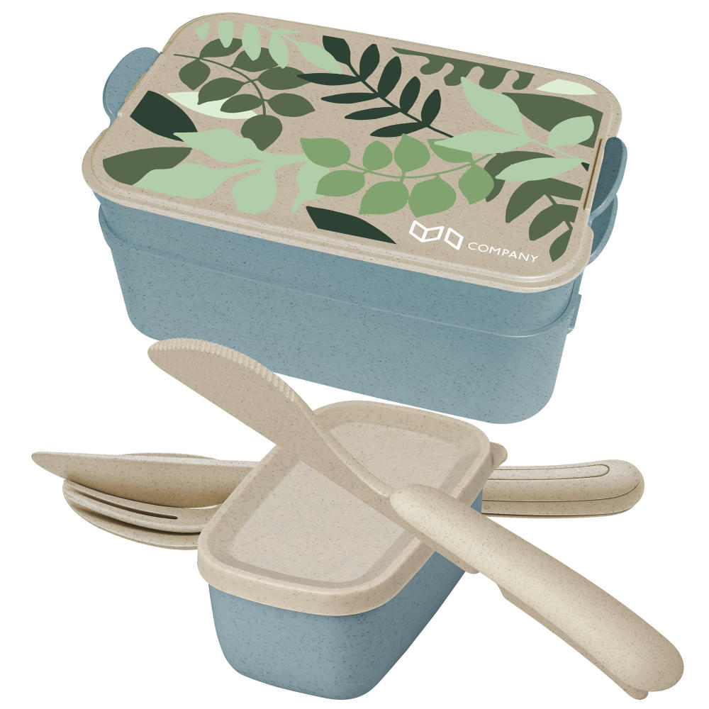 Koziol STAKK BENTOBOX READY Bentobox 2l+Liquidsafe Box+Besteckset Werbeartikel