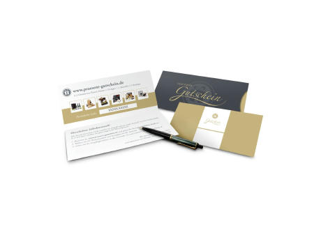 Product image Geschenkgutschein Gold, Kategorie 35 €, große Auswahl an Präsenten, Lifestyle- und Wellnessprodukten Werbeartikel