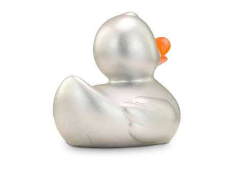 Werbeente Sylvie Silber, ca. 8 cm Werbeartikel