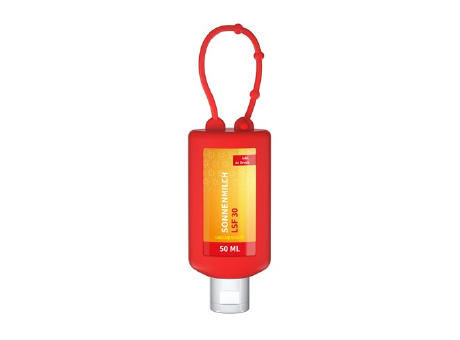 Product image 50 ml Bumper rot - Sonnenmilch LSF 30 - Body Label Werbeartikel