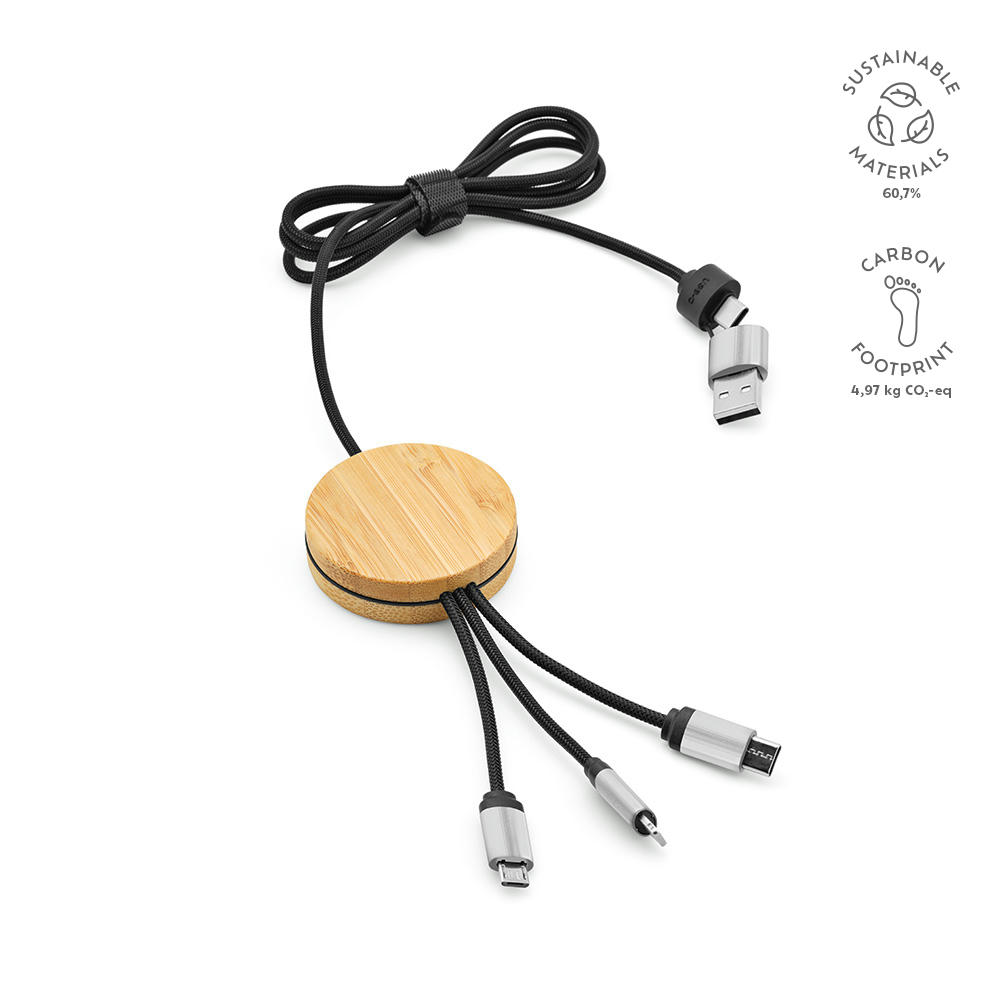 Product image Feynman Ladekabel rPET 3 in 1 Werbeartikel