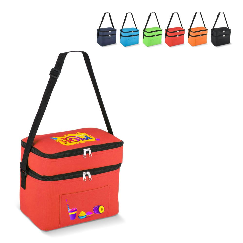 R-PET 600D Doppelfach-Kühltasche 30 x 20 x 25cm 12L Werbeartikel