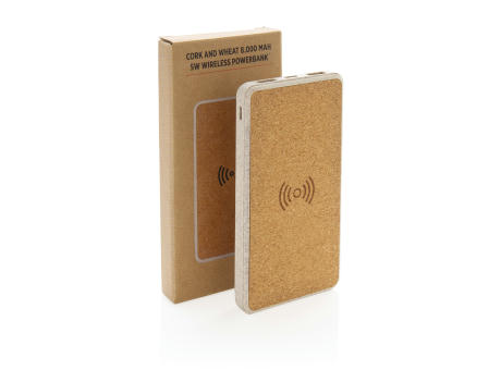 Kork und Weizen 8.000 mAh Wireless Powerbank bedrucken