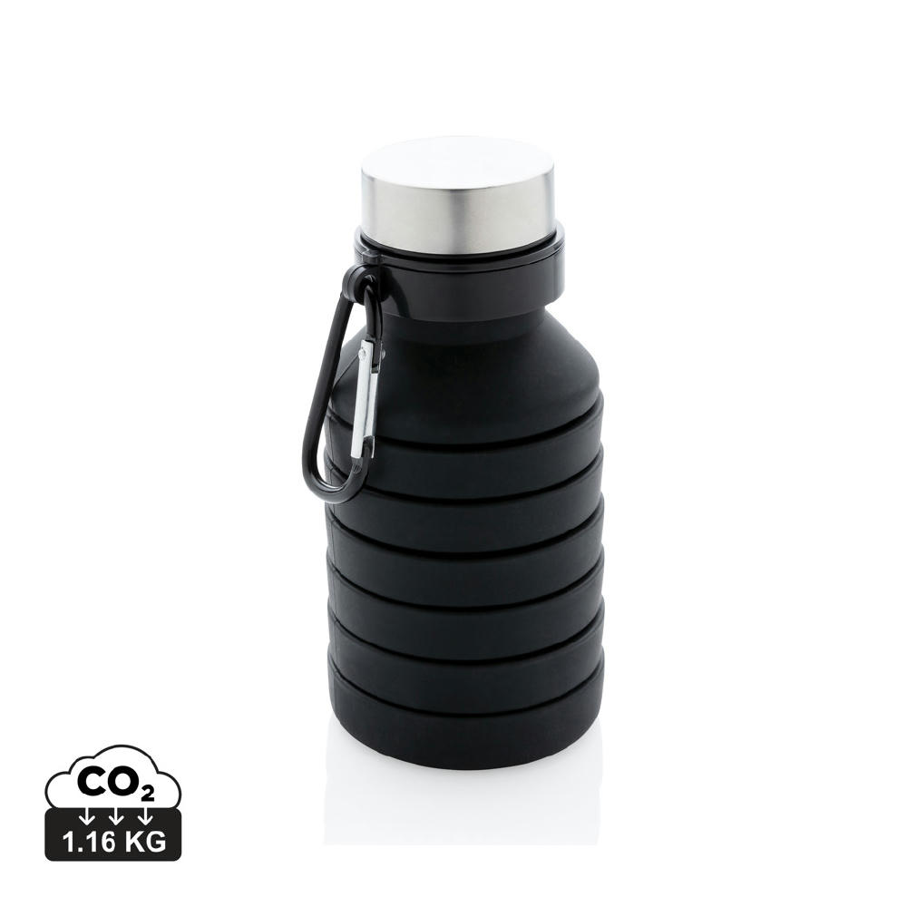 Product image Auslaufgeschützte faltbare Silikonflasche Werbeartikel