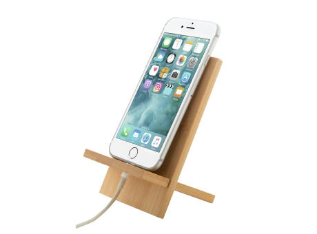 Handyhalter aus Bambus Gibba Werbeartikel