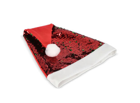 Zweifarbige Pailletten-Weihnachtsmütze Werbeartikel