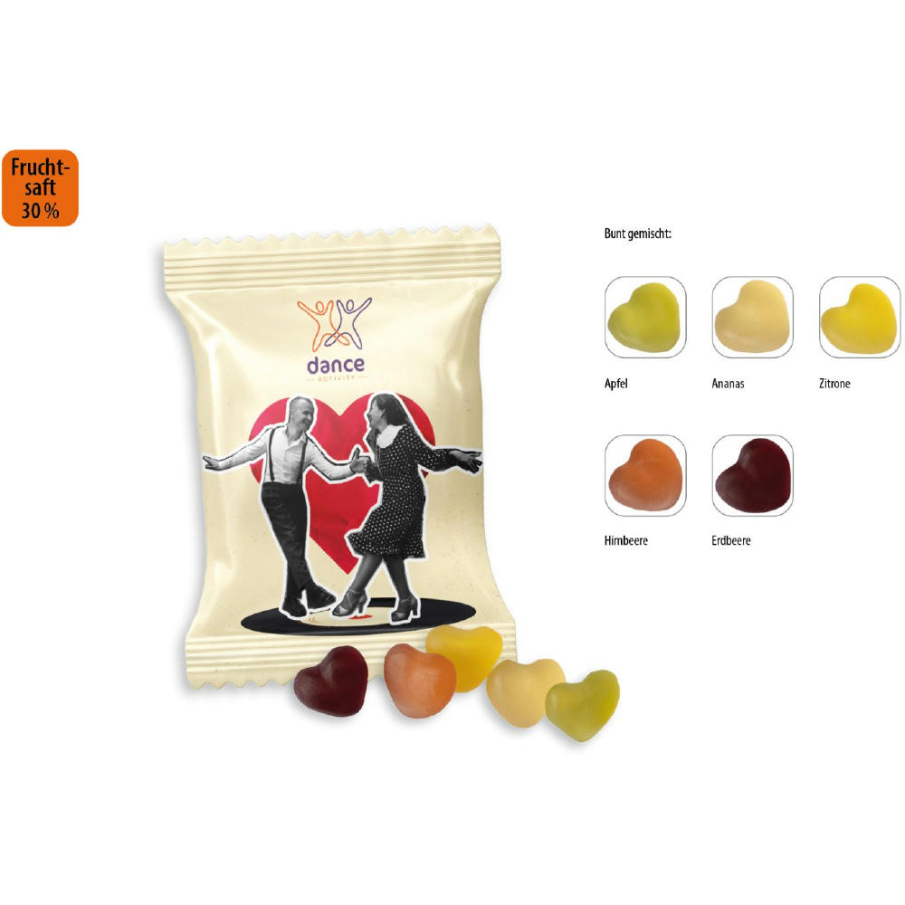 Product image Mini Saft-Herzen Werbetüte, 10 g, Inhalt: Mini Saft-Herzen Werbeartikel