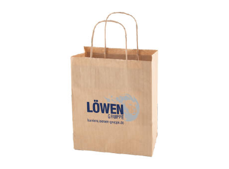 Papiertasche weiß und braun 240x120x310 mm Werbeartikel