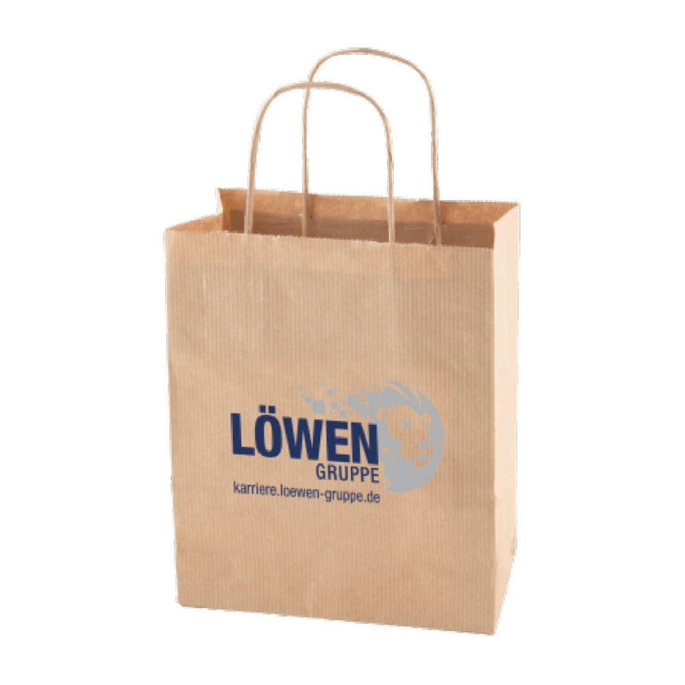 Product image Papiertasche weiß und braun 240x120x310 mm Werbeartikel