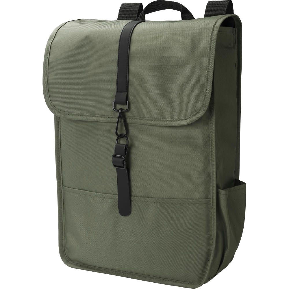 rPET Polyester (300D) Rucksack mit Lasche Lyric Werbeartikel
