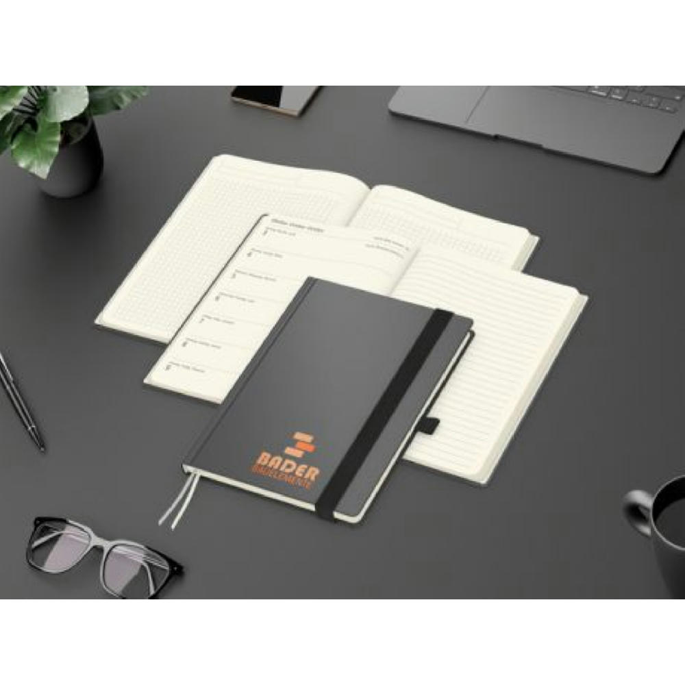 Wochenkalender links + Notizen rechts Vision-Hybrid EXPRESS Kunstleder-Hardcover Werbeartikel