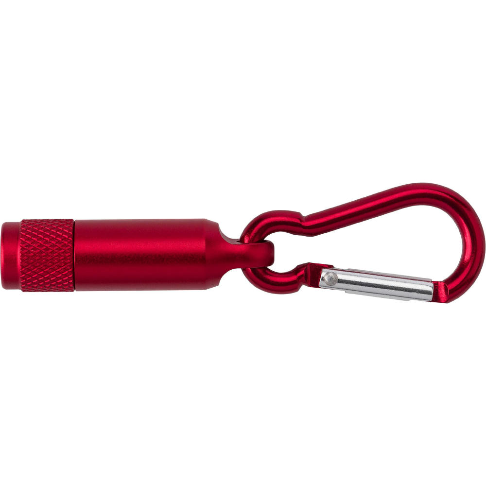Mini-Taschenlampe aus Aluminium mit Karabiner Tracy Werbeartikel