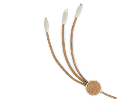  Cork 3 in 1 PD charging &amp; data cable Werbeartikel