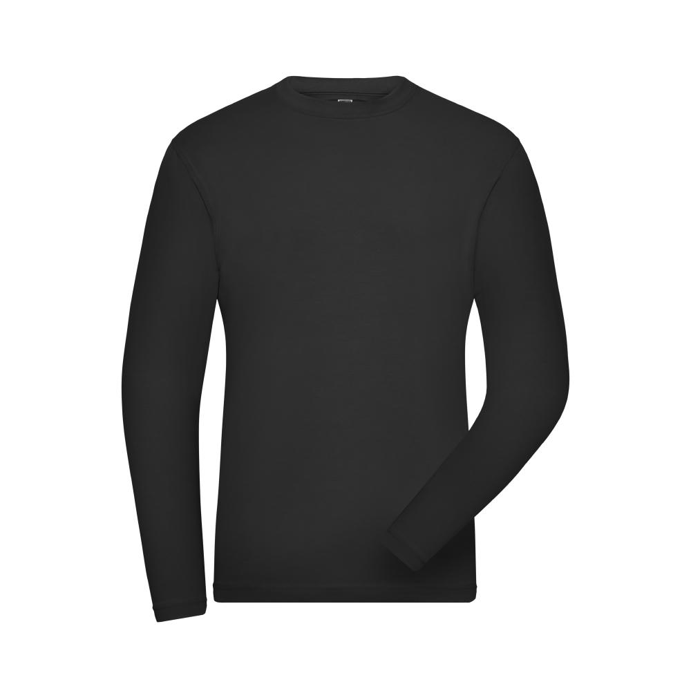 Men's BIO Stretch-Longsleeve Work - SOLID - - Langarm Shirt aus weichem Elastic-Single-Jersey Werbeartikel