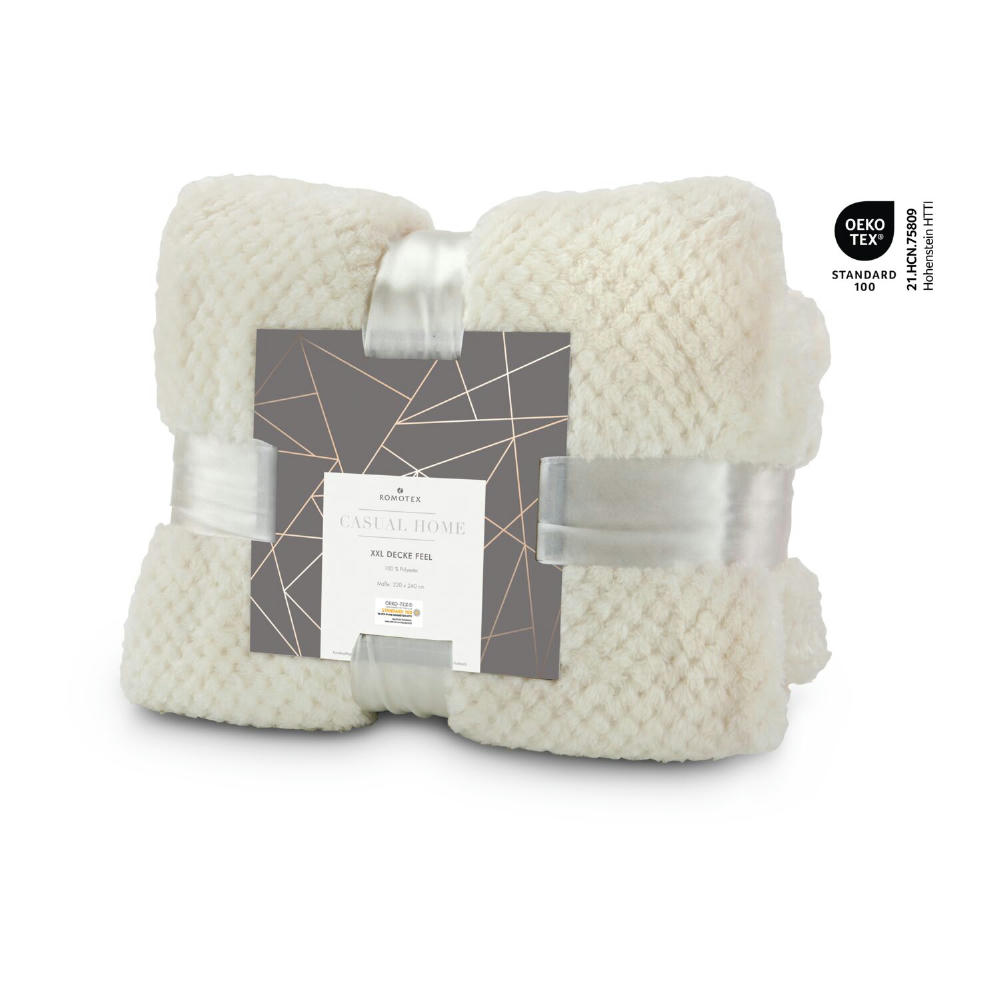 Product image XXL Decke Feel grau - 220 x 240 cm, 275 g/m² Werbeartikel