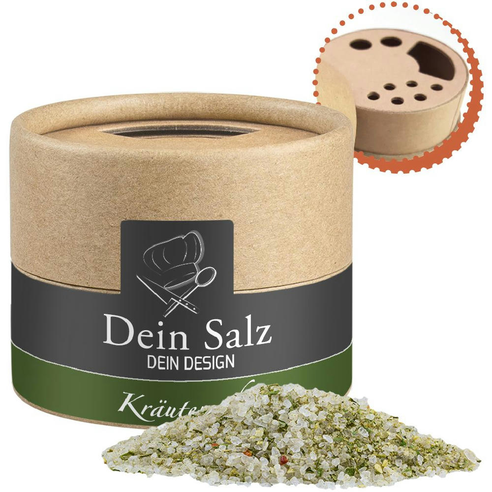 Product image Kräutersalz, ca. 55g, Kraftpapierstreuer Mini Werbeartikel