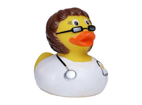 Product image Quietsche-Ente Ärztin, brünette Werbeartikel