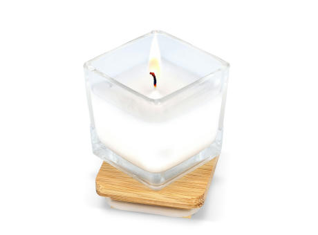 Chakra Kerze auf pflanzlicher Basis im Glasgefäß Werbeartikel