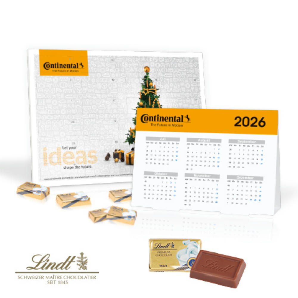 Product image „2 in 1“ Marken-Adventskalender Lindt Schokolade mit Jahresplaner Werbeartikel
