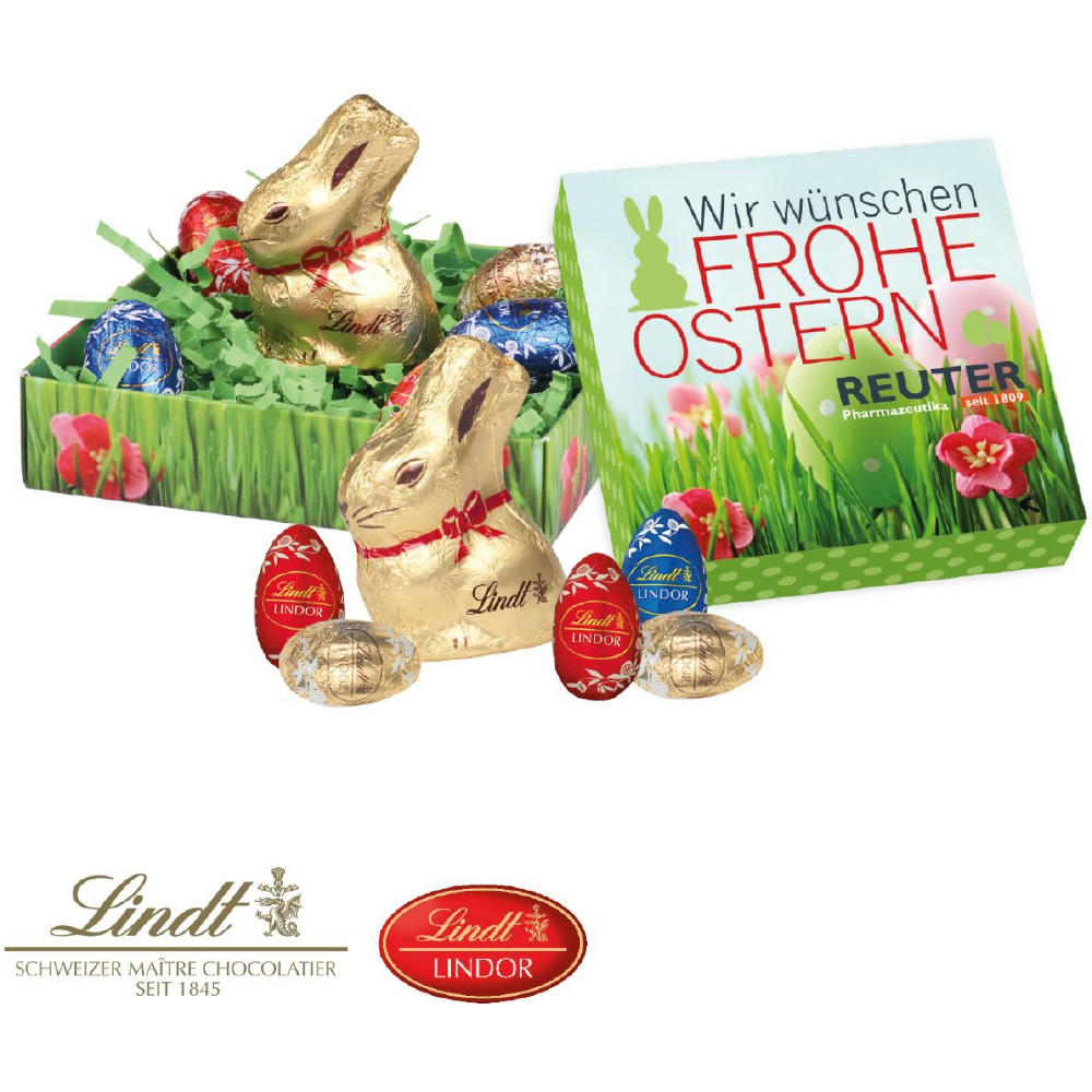 OSTERNEST MIT SCHOKOLADE VON LINDT Werbeartikel
