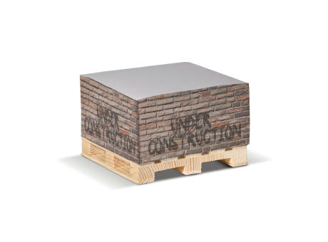 Zettelblock auf Holzpalette 10x10x5cm bedrucken