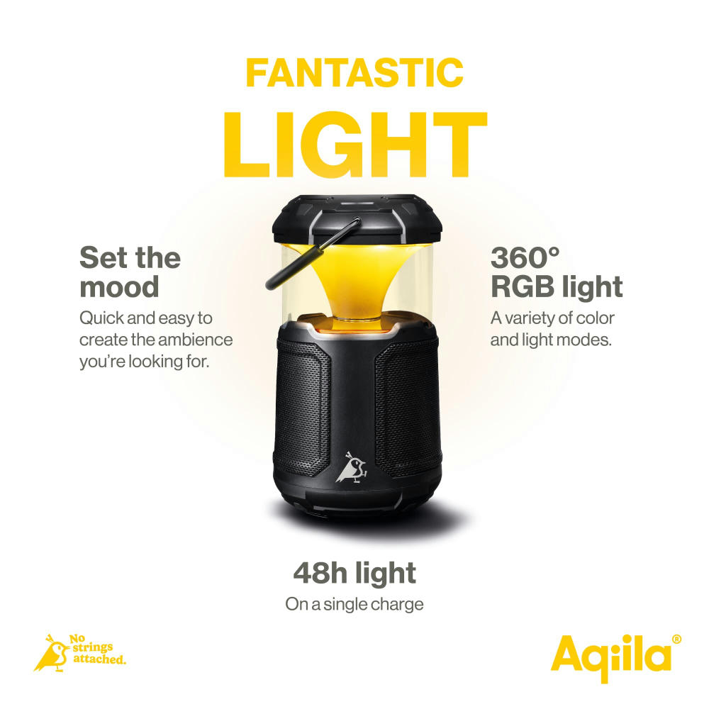 Aqiila Soundbird B10 Bluetooth-Lautsprecher mit Beleuchtung und Powerbank Werbeartikel