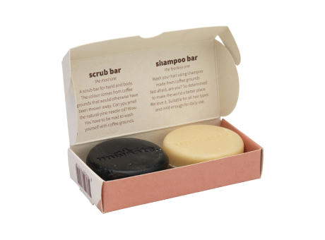 Unwaste Duopack Scrub & Shampoo bar Koffieolie Werbeartikel