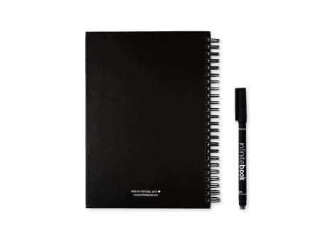 STARTER KIT INFINITEBOOK A5. Kit bestehend aus einem "Infinitebook", Reinigungsset, Marker und Markerhalter bedrucken