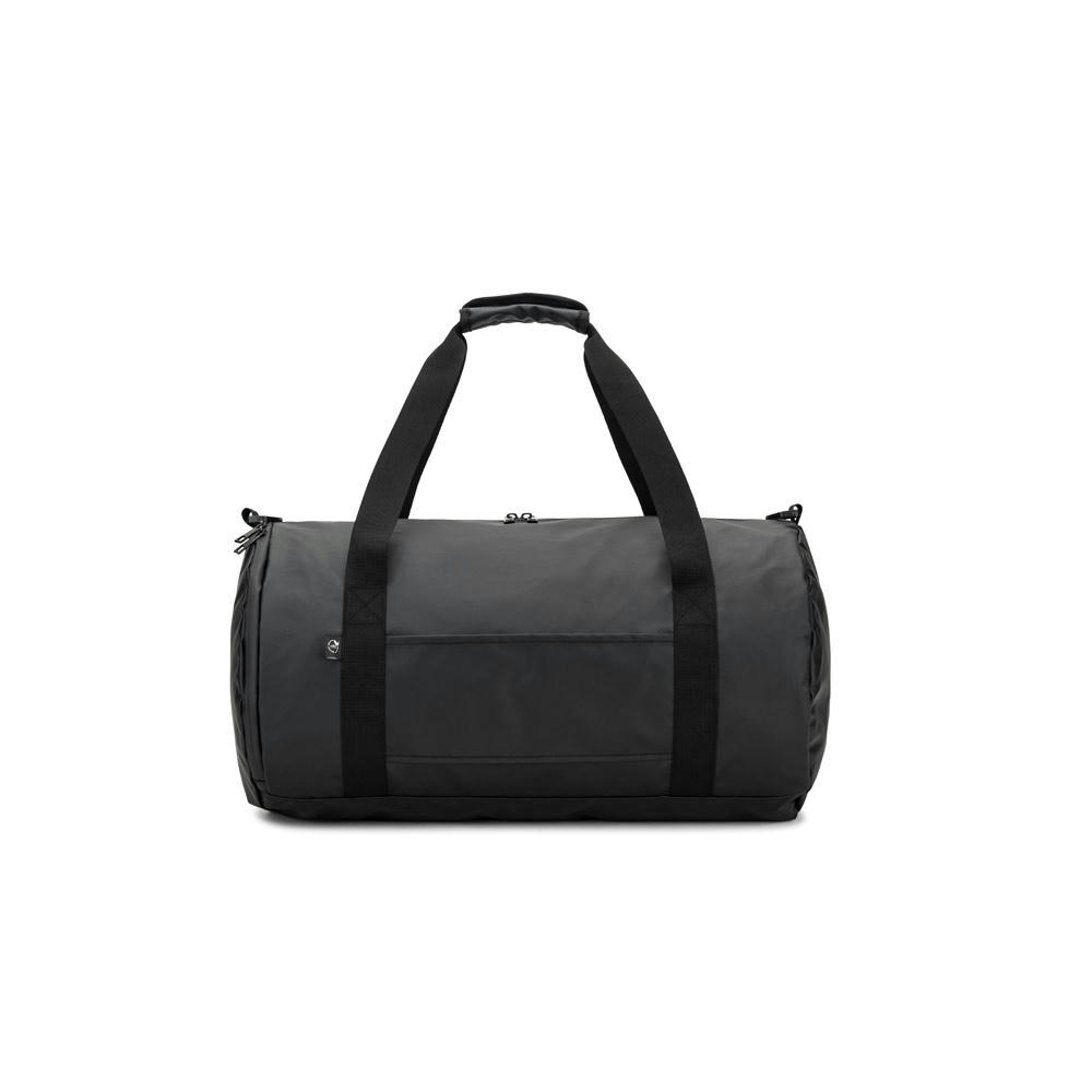 OSASCO SPORT. Sporttasche im Zylinder-Format aus hochdichtem, recyceltem 600D-Polyester mit Seitenfach für Schuhe Werbeartikel