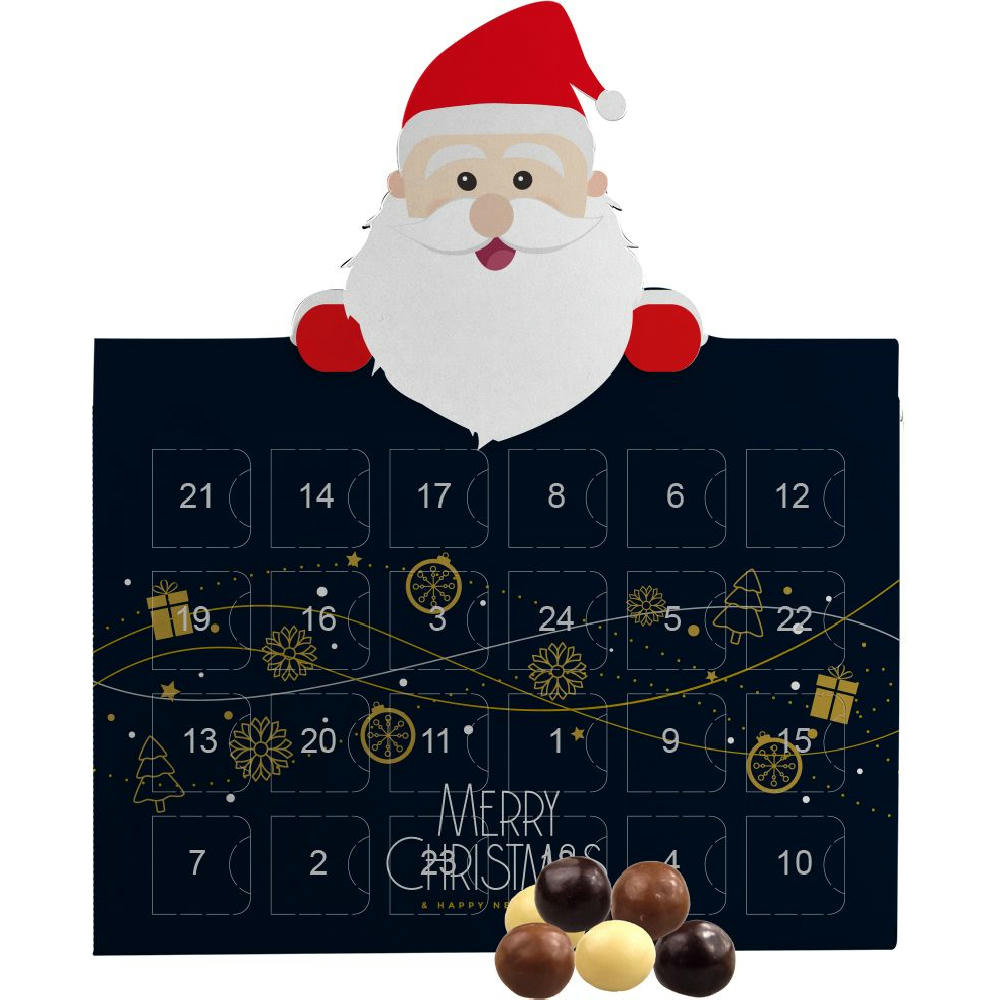 Product image Knusperkugeln-Mix, ca. 50g, Adventskalender Mini Weihnachtsmann Werbeartikel