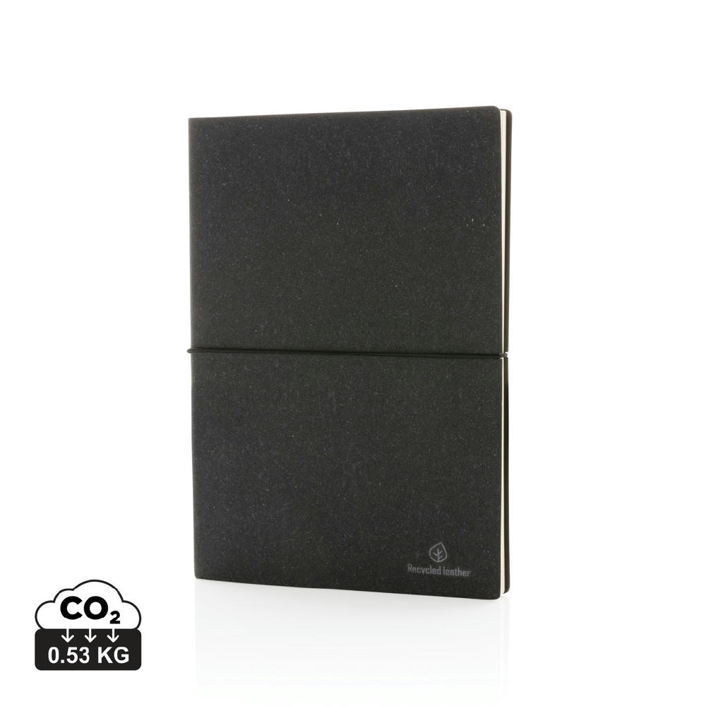 Product image A5 Notizbuch aus GRS recyceltem Leder Werbeartikel