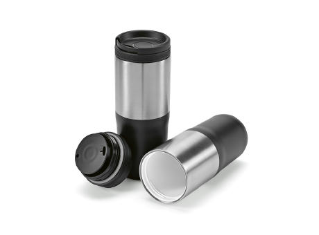 Orange Reisebecher recy. Edelstahl 600 ml  Werbeartikel