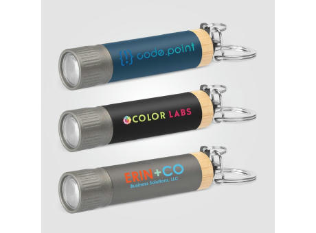 Product image Reborn Taschenlampe mit Schlüsselanhänger aus recyceltem Aluminium bedrucken