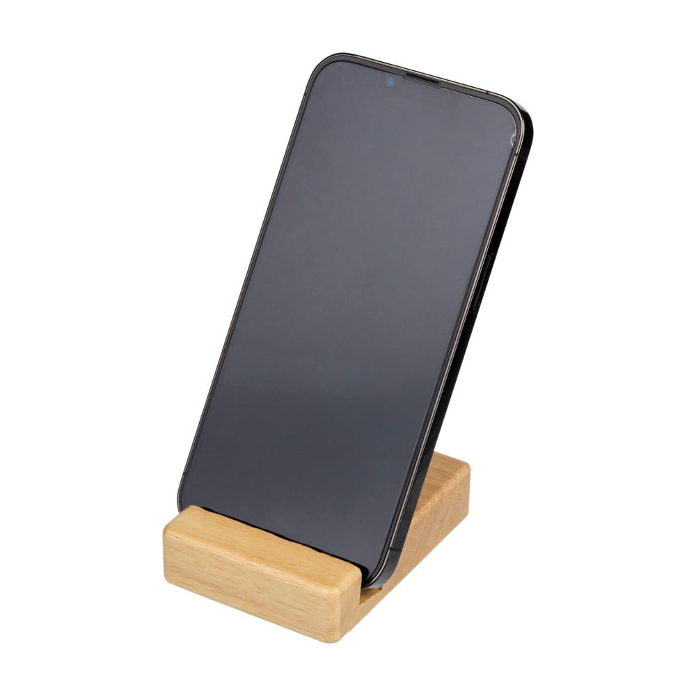 Telefonhalter Nyla | Recyceltes Holz Werbeartikel