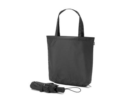 SKYLAR. 2-in-1-Regenschirm mit Einkaufstasche inklusive. Dieser ist aus recyceltem Polyester Werbeartikel