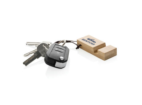 Standkey Bambus Schlüsselanhänger Telefonständer Werbeartikel