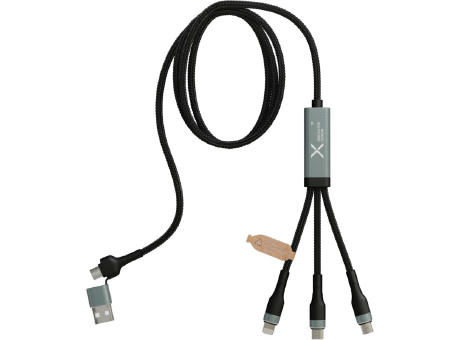 SCX.design C53 100W ultraschnelles 5-in-1 Ladekabel aus rPET Werbeartikel