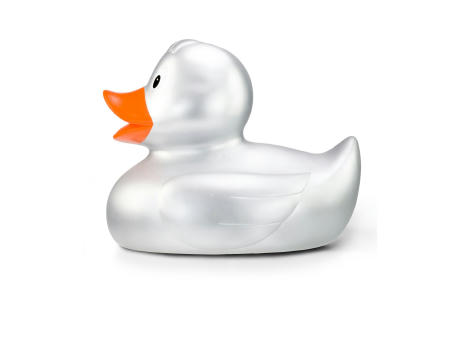 Werbeente Sylvie Silber XXL, ca. 30 cm Werbeartikel