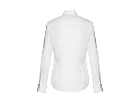 THC PARIS WOMEN WH. Langärmeliges Popeline-Hemd für Frauen. Weiße Farbe Werbeartikel