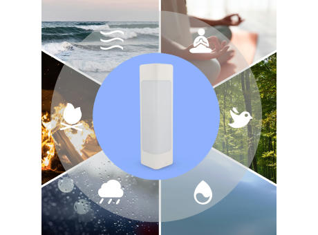 Xoopar Aura White Noise Lautsprecher aus recyceltem Kunststoff bedrucken