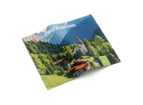 POLYCLEAN rPET Brillenputztuch 15x15 cm im Pergaminbeutel, All-Inclusive-Paket bedrucken